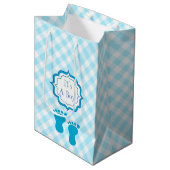 Babydusche, ist es ein Junge Mittlere Geschenktüte (Vorderseite Schrägansicht)