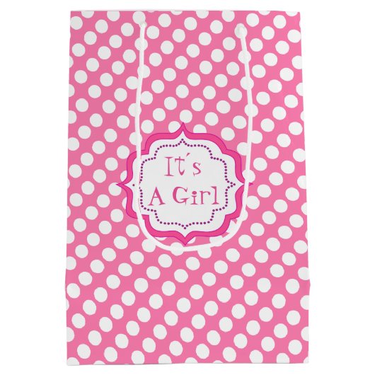 Babydusche, ist es ein Mädchen Mittlere Geschenktüte (Rückseite)