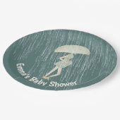 Babydusche Junge Mutter Pappteller (Schrägansicht)