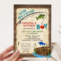 Babydusche, Junge rustikale Rolle aufgeregt