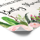 Babydusche Kaktus Begrüßungszeichen Sukkuläres Pla Poster (Ecke)