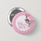 Babydusche Kangaroo-Beutel voll von rosa Herzen Button (Vorne & Hinten)
