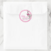 Babydusche Kängurubeutel aus rosa Herzklopfen Runder Aufkleber (Tasche)