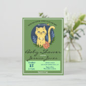 Babydusche Katzenküche Niedlich Einladung (Stehend Vorderseite)