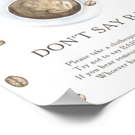 Babydusche - kein Babyposter sagen Poster (Ecke)