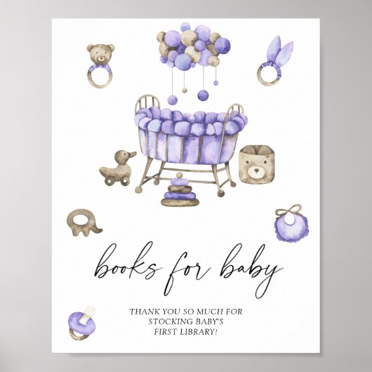 Babydusche Kinderzimmer Bücher für Babys Poster (Vorne)