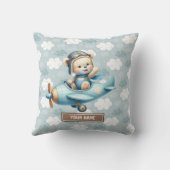 Babydusche Kinderzimmer Dekoration Blue Teddy Bear Kissen (Rückseite)