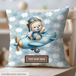 Babydusche Kinderzimmer Dekoration Blue Teddy Bear Kissen