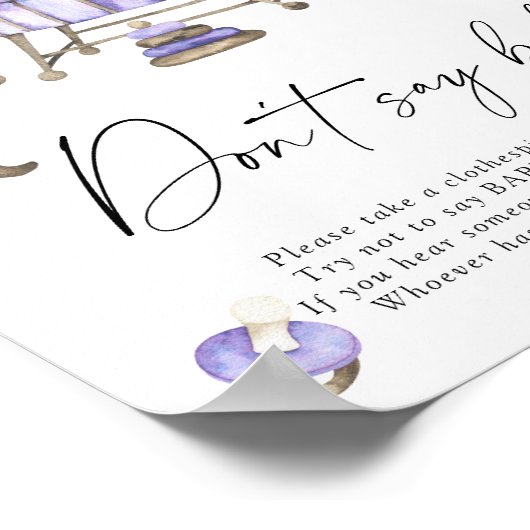 Babydusche Kinderzimmer nicht sagen Poster (Ecke)