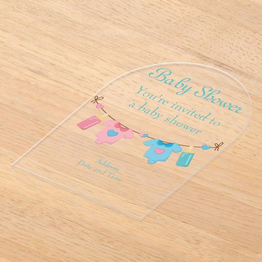 Babydusche Klare akryllische Einladungskarte 1 Acryleinladungen (Ablage )