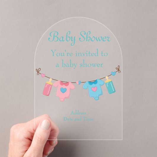 Babydusche Klare akryllische Einladungskarte 1 Acryleinladungen (Insitu (Handheld))