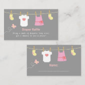 Babydusche, Kleiderdieger-Raffelkarten Begleitkarte (Vorne/Hinten)