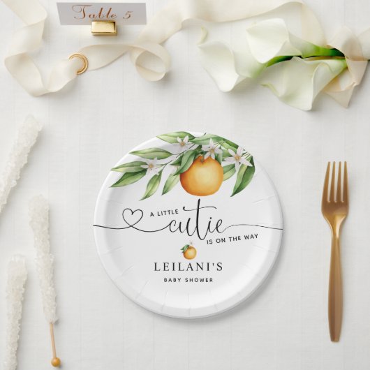 Babydusche Kleine Süsse auf dem Weg Wasserfarbe Pappteller (Hochzeit)