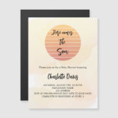 Babydusche kommt hier zum Sonnen-Luxus Magneteinladung (Vorne/Hinten)