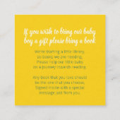 Babydusche kommt mit der Sonnen-Geschenkkarte Begleitkarte (Rückseite)