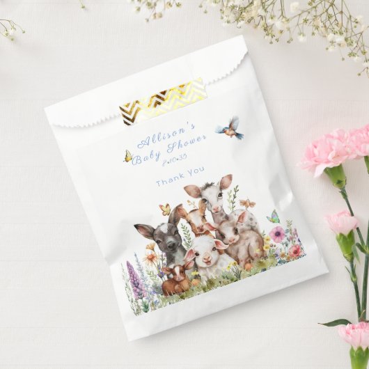 Babydusche Kuh Ziege Schafschrott Blume Geschenktütchen (Versiegelt)