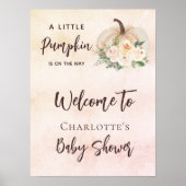 Babydusche Kürbis auf dem Weg Creme Begrüßung Poster (Vorne)