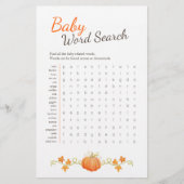 Babydusche Kürbis Wortsuche Spiel Flyer (Vorne)
