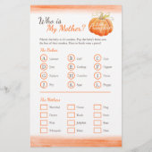 Babydusche Kürbis Wortsuche Spiel Flyer (Hinten)