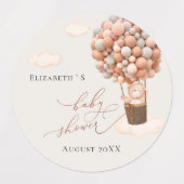 Babydusche Label braune Bären Balloons BearlyWait! Etiketten (Design 2)