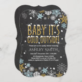 Babydusche laden Baby ein, es ist kalt außerhalb v Einladung (Vorne/Hinten)