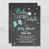 Babydusche lädt Baby ein Es ist kalt im Freien Min Einladung (Vorne/Hinten)