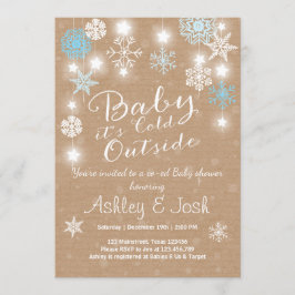 Babydusche lädt Baby ein, es ist kalt vor Jung Einladung