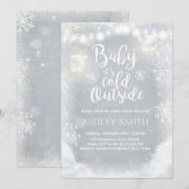 Babydusche lädt Baby im Winter ein Einladung (Vorne/Hinten)