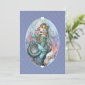 Babydusche lädt zur Einladung von Meerjungfrau und (Stehend Vorderseite)