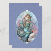 Babydusche lädt zur Einladung von Meerjungfrau und (Vorne/Hinten)