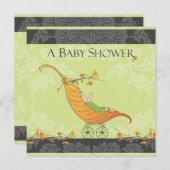 Babydusche| Leaf - Beförderung Einladung (Vorne/Hinten)