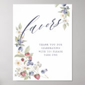 Babydusche liebt wilde Berries & Blume Poster (Vorne)