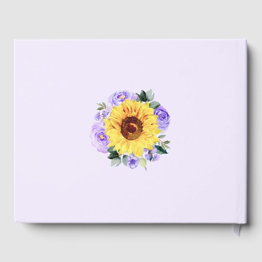 Babydusche Lila Blütenblume Personalisiert Gästebuch (Rückseite)