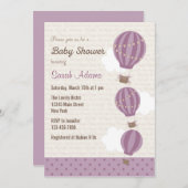 Babydusche (Lila) Einladung (Vorne/Hinten)