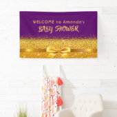 Babydusche lila Goldbezeichnung Monogramm Banner (Insitu)