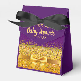 Babydusche lila Goldmädchenname Geschenkschachtel