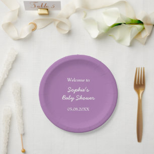 Babydusche Lila Minimalistische Teller