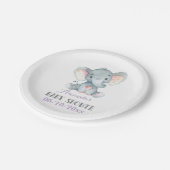 Babydusche Lila Papierplatte Pappteller (Schrägansicht)
