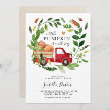Babydusche Little Pumpkin Truck Fall Greenery