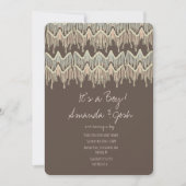 Babydusche Macrame Hanging Rustic Boho Rope Art Einladung (Vorderseite)