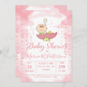 Babydusche Mädchen - Einladung (Vorne/Hinten)