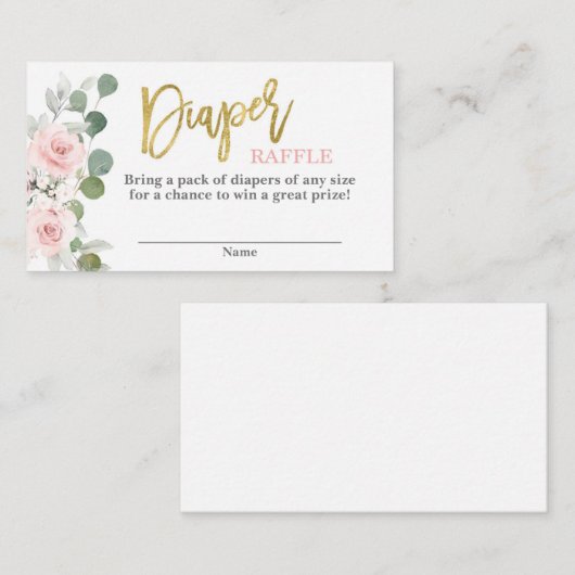 Babydusche Mädchen rosa Blumenkohl Windeln Raffel Begleitkarte (Vorne/Hinten)