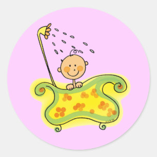 Babydusche (Mädchen) Runder Aufkleber