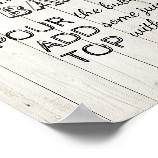 Babydusche MAMA-OSA BAR Sign Sukkulent Rustikales Poster (Ecke)