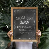 Babydusche MAMA OSA BAR Weiße Blume Chalkboard Poster