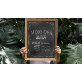 Babydusche MAMA OSA BAR Weiße Blume Chalkboard Poster