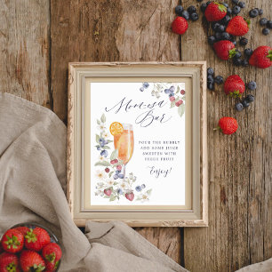 Babydusche Mama osa Bar Wild Berries & Blume Poster