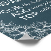 Babydusche MAMA-OSA BAR Zeichen Blau & Weiße Blume Poster (Ecke)