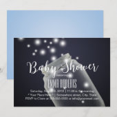 Babydusche Mason Jar & Fireflies Sommernacht Einladung (Vorne/Hinten)