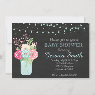 Babydusche - Mason Jar/Lights Einladung